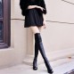 2016 Fashion PU Leather Over Knee Boots Women Sequined Toe Elastic Stretch Thick Heel Thigh High Riding Boots  #HDS194