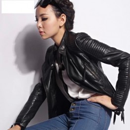 2017 Hot Sale Spring Autumn Fashion Brand Women Faux Leather Jacket Zipper Motorcycle Leather Coat Slim Short Design PU Jacket
