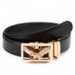 2017 Mens Fashion Genuine Leather Belt Men Belt Gold Automatic Buckle Luxury Black Strap Designer Belts Men High Quality KA001