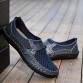 2017 Summer Breathable Mesh Shoes Mens Casual Shoes Genuine Leather Slip On Brand Fashion Summer Shoes Man Soft Comfortable 