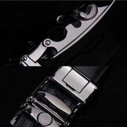 [DWTS]NEW 2017 High Quality Male Brand genuine Leather Belts for Men special letter Automatic Buckle Strap free shipping
