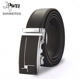 [DWTS]NEW 2017 High Quality Male Brand genuine Leather Belts for Men special letter Automatic Buckle Strap free shipping