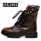 Fashion Spring Genuine Leather Skull Ankle Women Boots OX1991 Brand Quality Black Women shoes #831132462594815