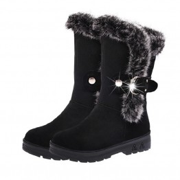Hot sale winter women snow boots warm round toe comfortable boots female fur plush high quality botas wholesale DVT630