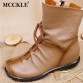 MCCKLE 2017 Women fashion Vintage Genuine Leather Boots Spring Autumn New Fashion Platform Ankle Boots Casual Cowboy Boots Shoes32767501134