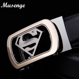 Musenge New Designer Belts Men High Quality Men's Belt Luxury Superman Automatic Buckle Leather Belts For Men Cinturones Hombre
