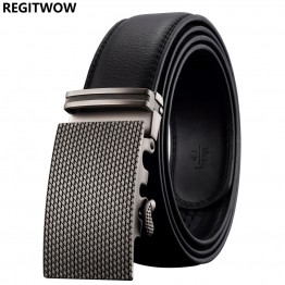 New Fashion brand Automatic buckle men belt Alloy buckle Genuine Leather Luxury Belt for men