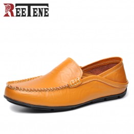 Plus Size 45 46 100% Genuine Leather Men Loafers,Comfortable Casual Shoes Men, Fashion Men Shoes Driving High Quality Flat Shoes