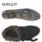 SURGUT Men Shoes 2017 Top Fashion New Winter Front Lace-Up Casual Ankle Boots Autumn Shoes Men Wedge Fur Warm Leather Footwear