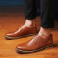 VMUKSAN Men Flats Black Faux Leather Formal Shoe For Man Dress Shoes Round Toe Vintage Italian Mens Oxfords