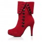 Women Ankle Boots High Heels 2016 Fashion Red Shoes Woman Platform Flock Buckle Winter Boots Ladies Shoes Female Botas Femininas2036856200