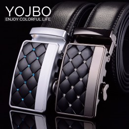 YOJBO Men Belt Designer Luxury Men Leather Belts 2017 Cowskin Fashion Genuine Leather Waist Strap High Quality Wedding Belt