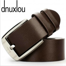 dnuxlou Business Leisure Wide Men Belt PU Faux Leather Designer Belts Men Elegant Shining Metal Buckle 125cm Ceinture Homme